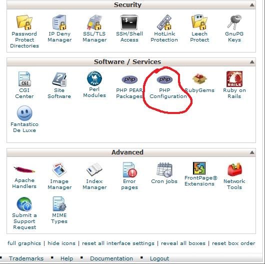 PHP Configuration cPanel