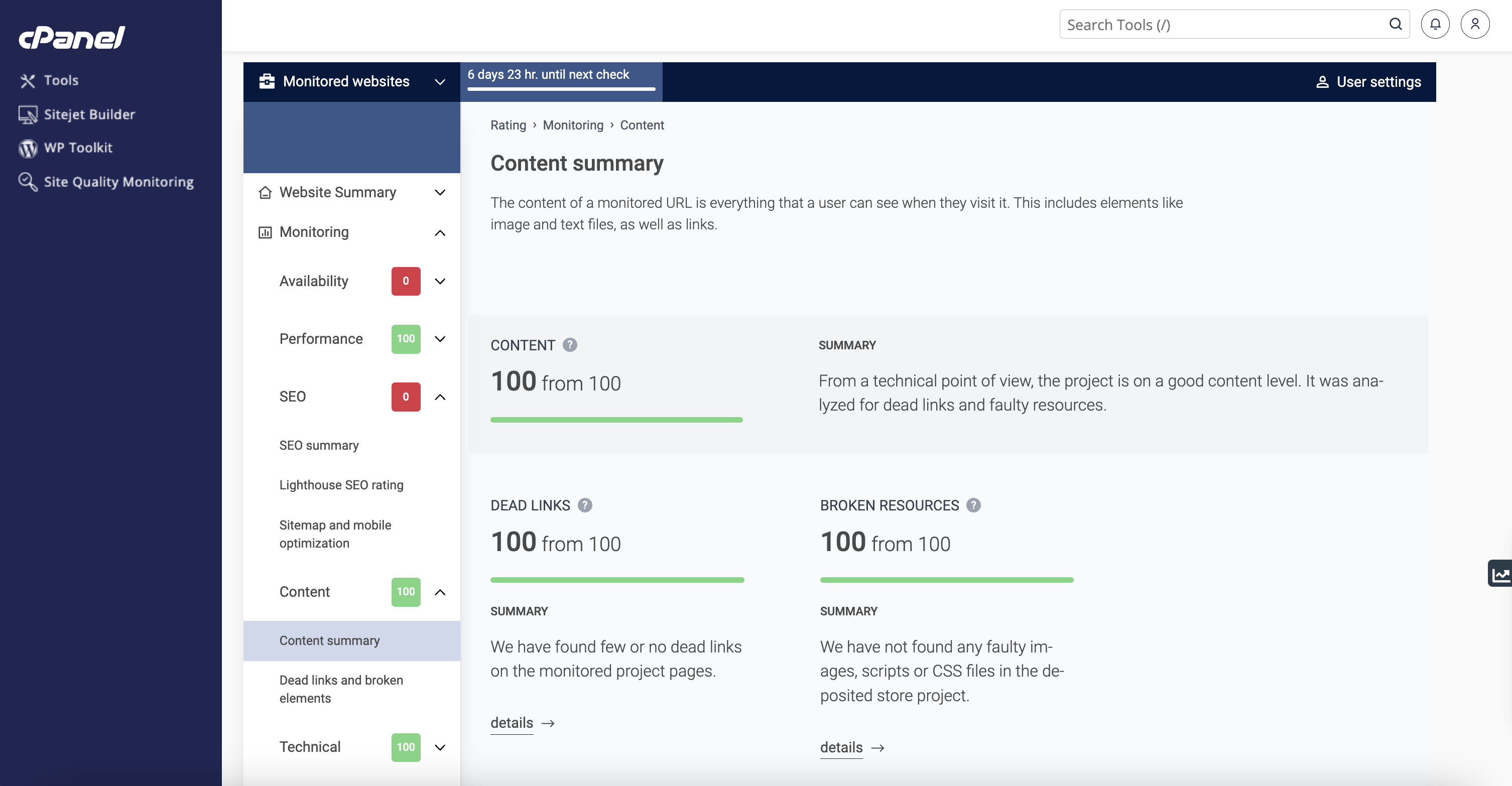 A screenshot of the control panel of the Koality software.